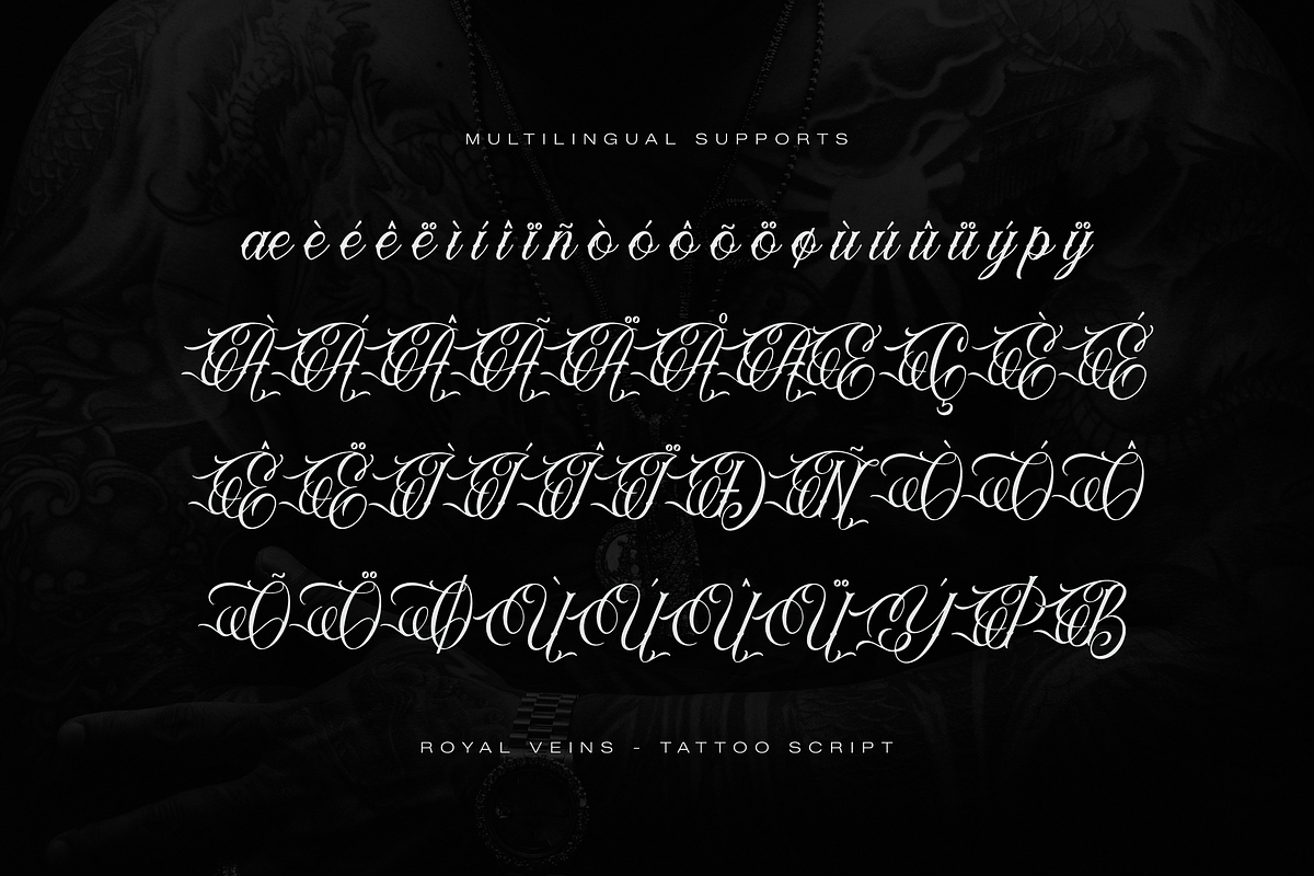 Royal Veins | Tattoo Script, a Blackletter Font by Denustudios (Photo 11 of 12)