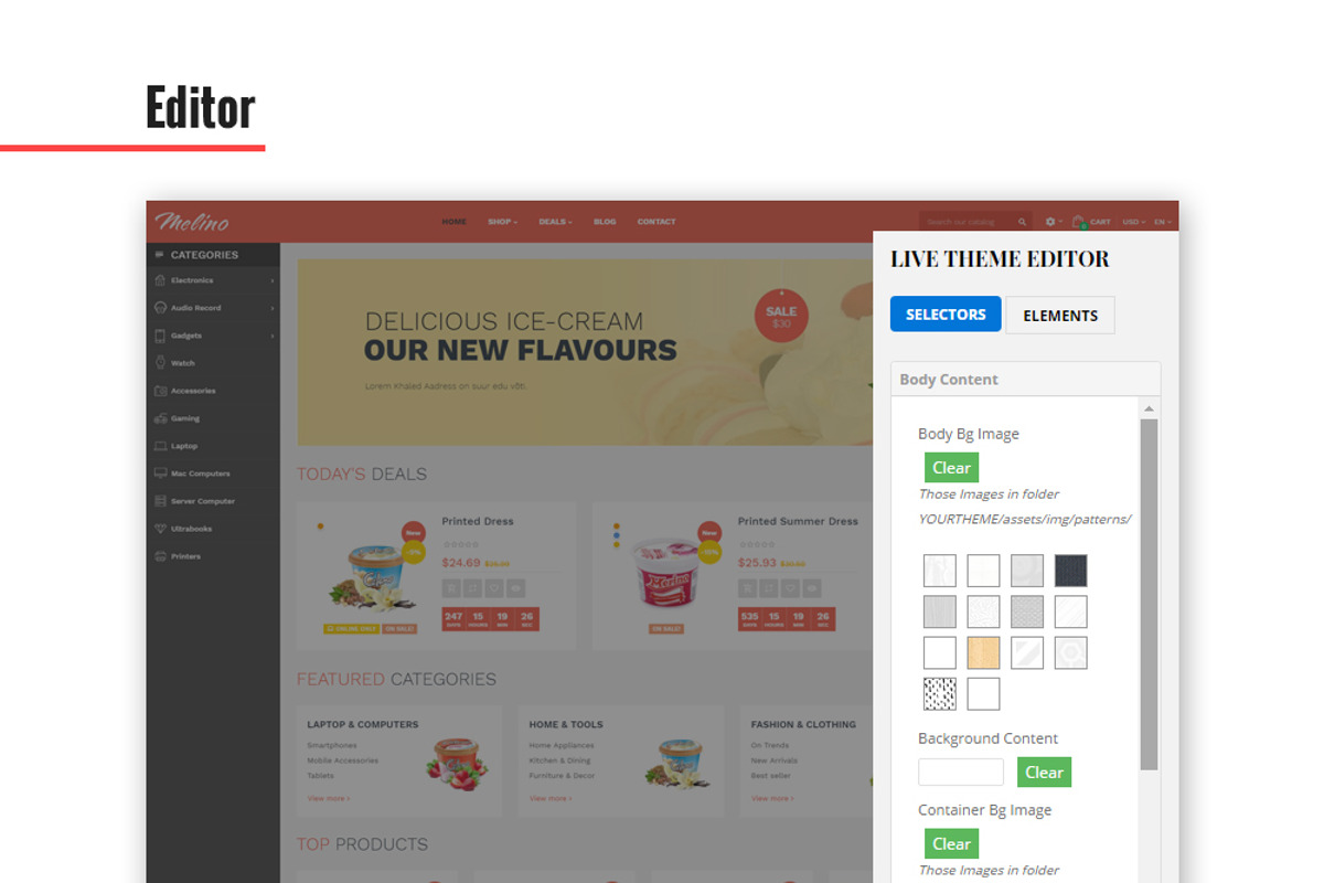 Leo Melino Responsive Prestashop, a Bootstrap Template by LeoTheme (Photo 3 of 7)