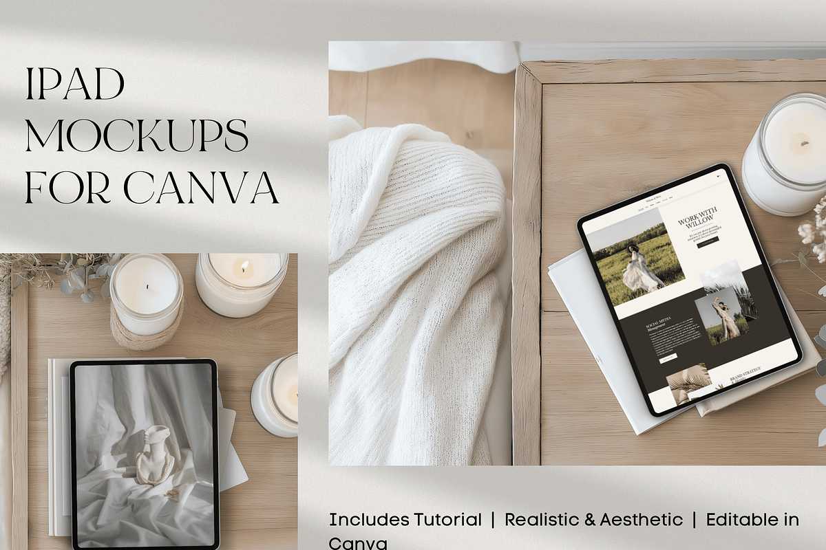 Canva iPad Boho Mockups, a Mockup by Asha Glenn Design Studio (Photo 6 of 20)