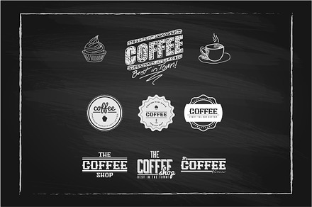 Coffee Labels on Chalkboard