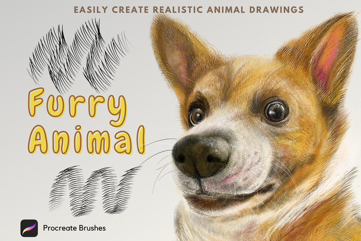 Procreate Furry Animal Brush Pack 1, a Brush Add-On by Artbykimmyw (Photo 7 of 7)