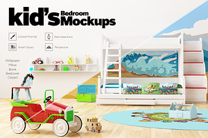 KID'S Bedroom Set Interior Mockups