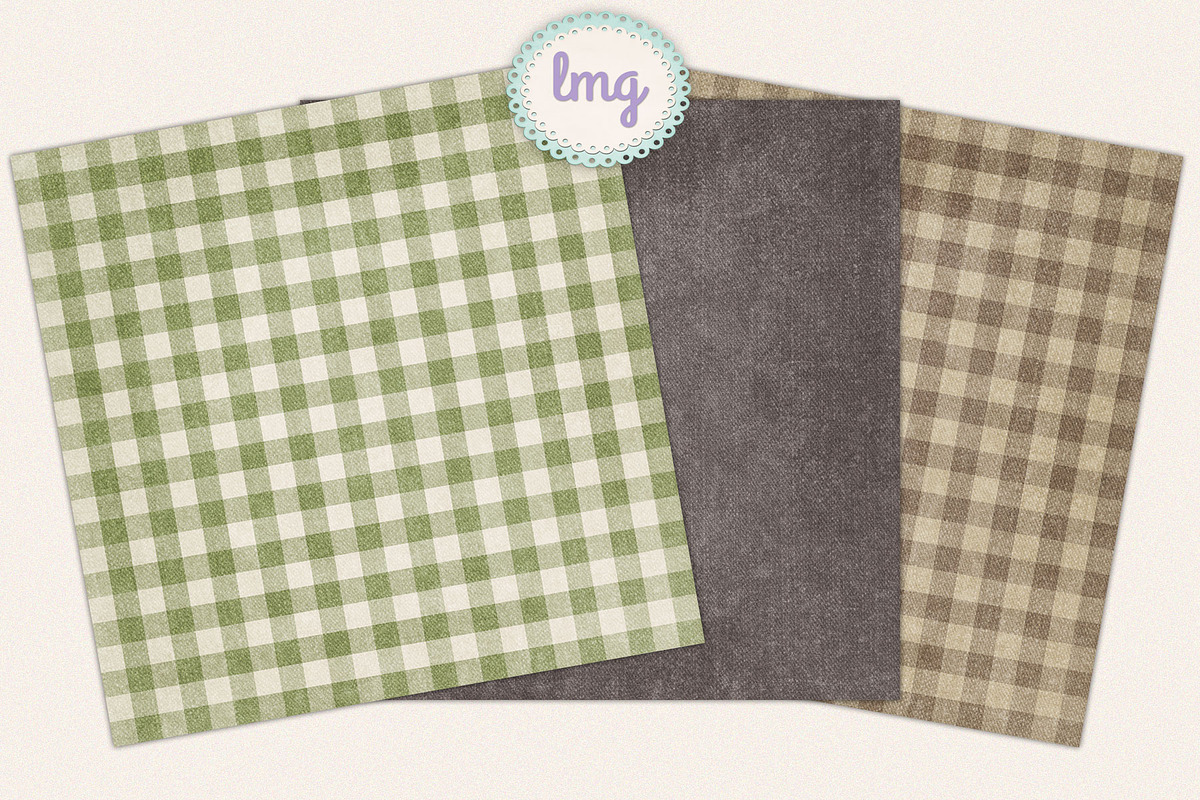Country Gingham Scrapbook Papers, a Pattern Graphic by Lavender Mint Graphics (Photo 4 of 5)