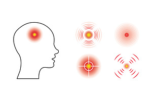 Headache concept with various pain, a Texture Illustration by Vector Creator