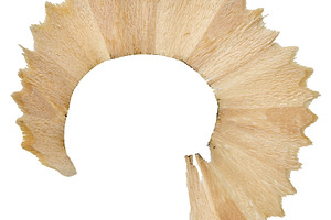 Wood shavings from a white pencil on an isolated background, a School & Education Photo by ndanko