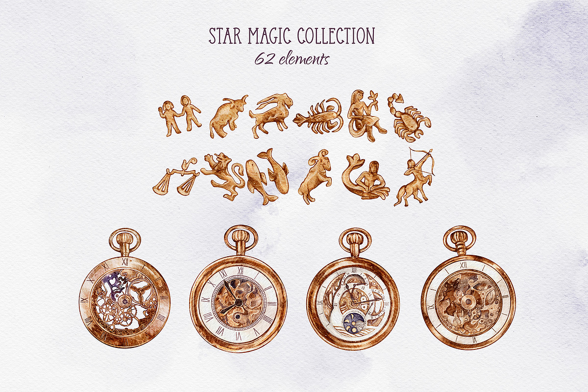 Star Magic Watercolor Collection, a Decorative Illustration by Yakovleva Margarita (Photo 7 of 11)