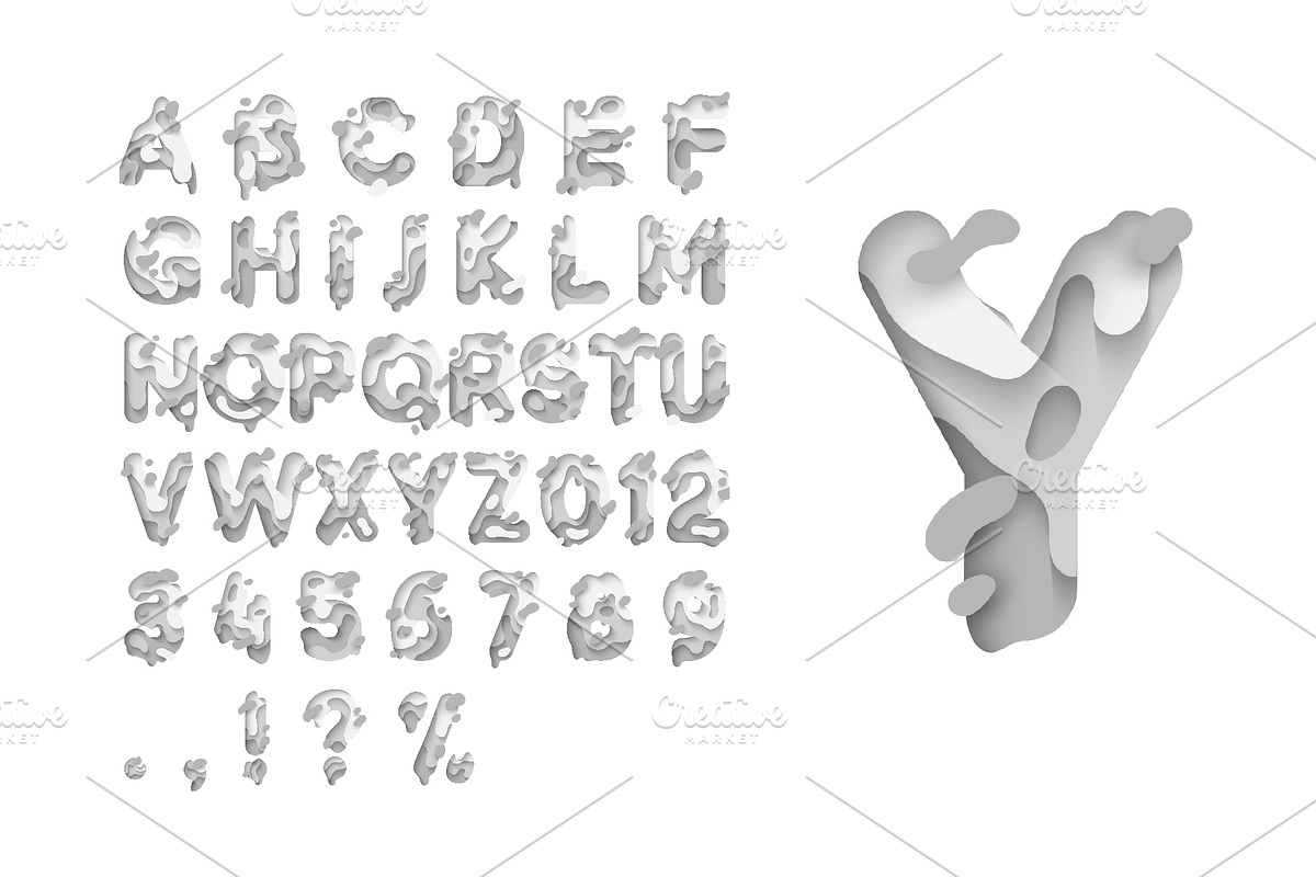 PAPER style OTF-SVG Font preview 7