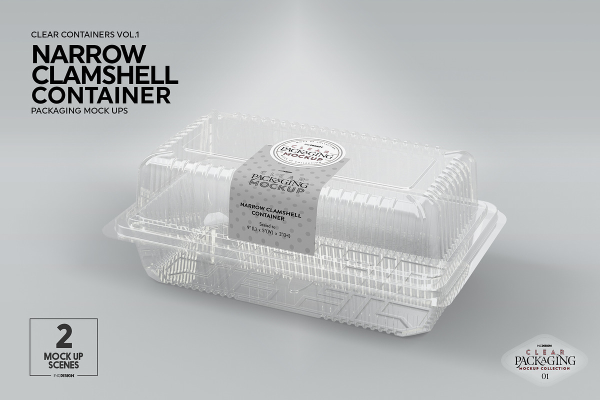 Narrow Clamshell Container Mockup, a Cups & Container Mockup by INCDesign (Photo 8 of 11)