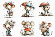 Whimsical Summer mouse Clipart, an Illustration by Craft Nest (Thumbnail 5 of 12)