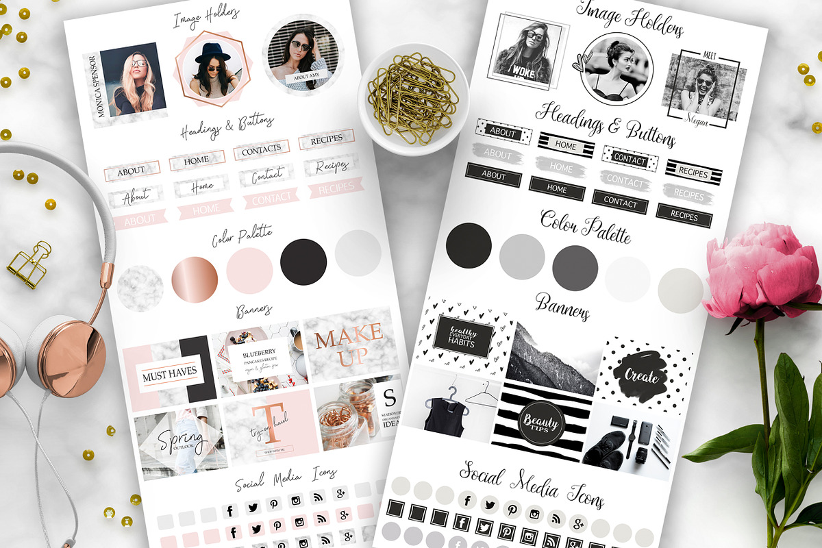 SALE! Web Design Kit for Bloggers, a Templates & Theme by SwitzerShop (Photo 4 of 19)