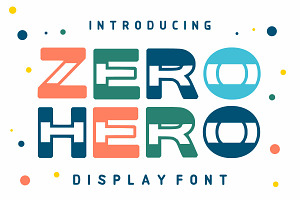 ZERO HERO Display font, a Symbol Font by Fourteen Letter