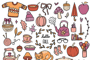 Pink Fall PNG SVG Clipart