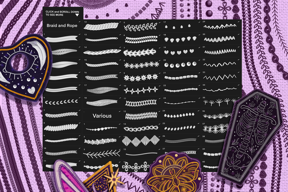 PROCREATE MAGIC STITCHES & PATTERNS, a Brush Add-On by AlexandraArt (Photo 11 of 15)