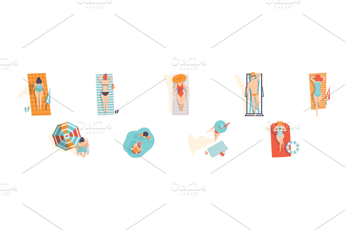 People Character on Seaside and, a Person Illustration by TopVectors