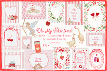 Valentine's Day Frames Cards Clipart by  in Illustrations
