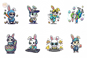 Retro Easter Bunny PNG Clipart., an Animal Illustration by KennedyStudio (Thumbnail 2 of 4)