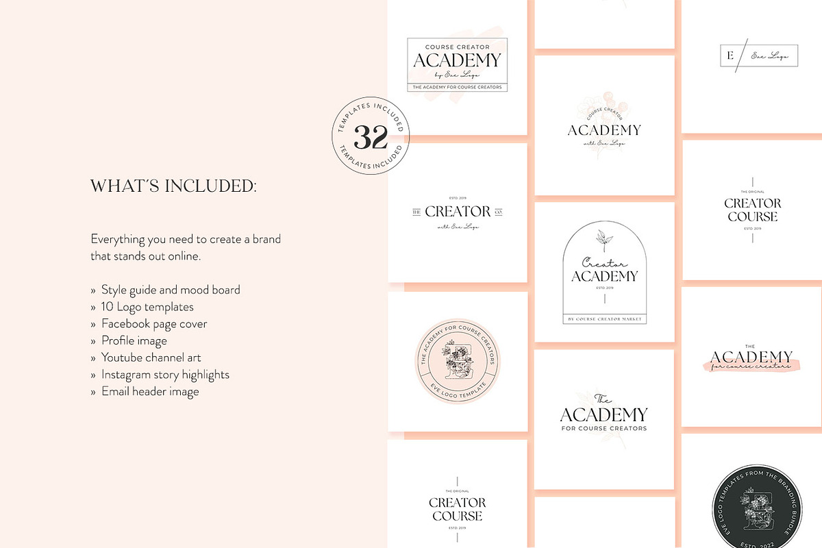 Eve Logo & Brand Kit, a Branding & Logo Template by Jessica Rea (Photo 2 of 4)