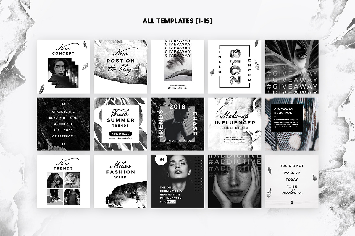 SALE 2in1 Noir Beauty Edition, a Social Media Template by The Wedding Shop (Photo 11 of 15)