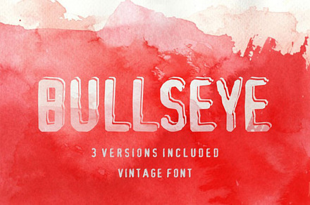 Bullseye shadowed font in 3 versions, a Serif Font by Vintage Font Lab