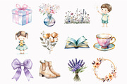 Watercolor Soft Spring Sunday Clipar, an Illustration by Design Market (Thumbnail 4 of 5)