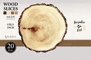 20 Wooden slices Watercolor clipart, an Illustration by KarinkaBU (Thumbnail 7 of 9)