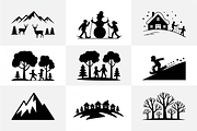 winter landscape snowman silhouettes, an Illustration by Amazin_art (Thumbnail 2 of 7)