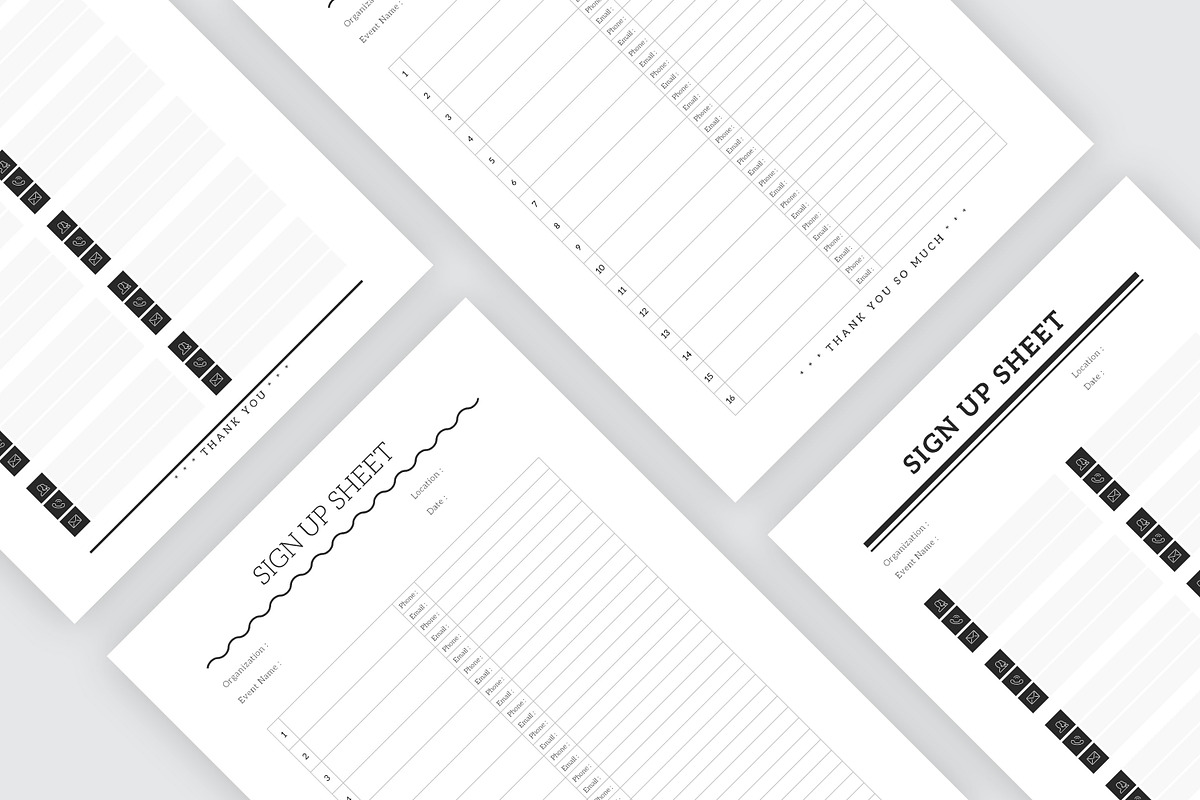 Email Sign Up Sheet, a Stationery Template by Amit Debnath (Photo 3 of 8)
