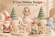 Cute Christmas Family 3D STL, a Scene 3D Model by Layerology (Thumbnail 4 of 4)