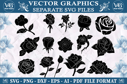 Rose SVG vector design bundle