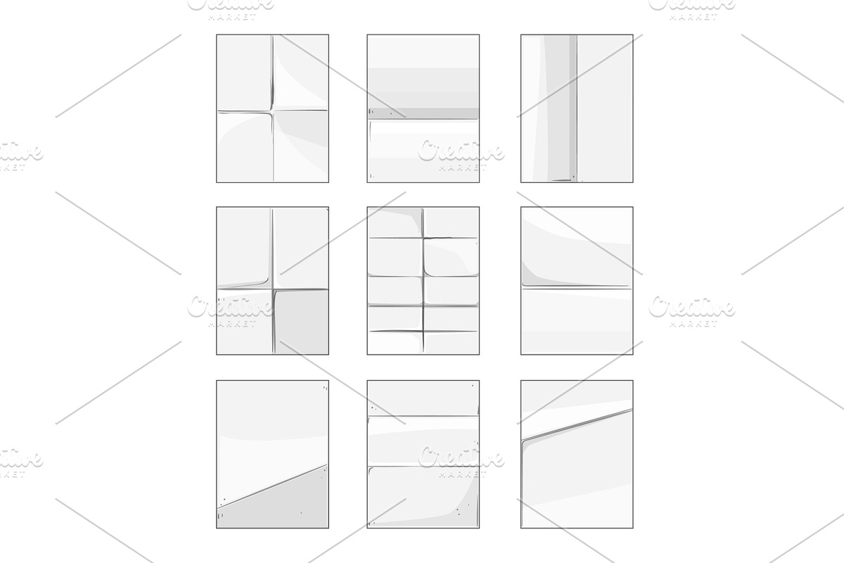 White paper sheets collection with, an Illustration by pikepicture