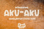 Aku-aku Handwrritten ethnic Font, a Handwritten Font by Rashdrawn (Thumbnail 1 of 4)
