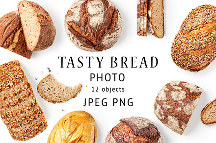 Tasty bread. Design elements