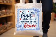 Preppy 4th of July Png, Land of Free, a Seasonal Illustration by Sublimation Artist (Thumbnail 8 of 9)