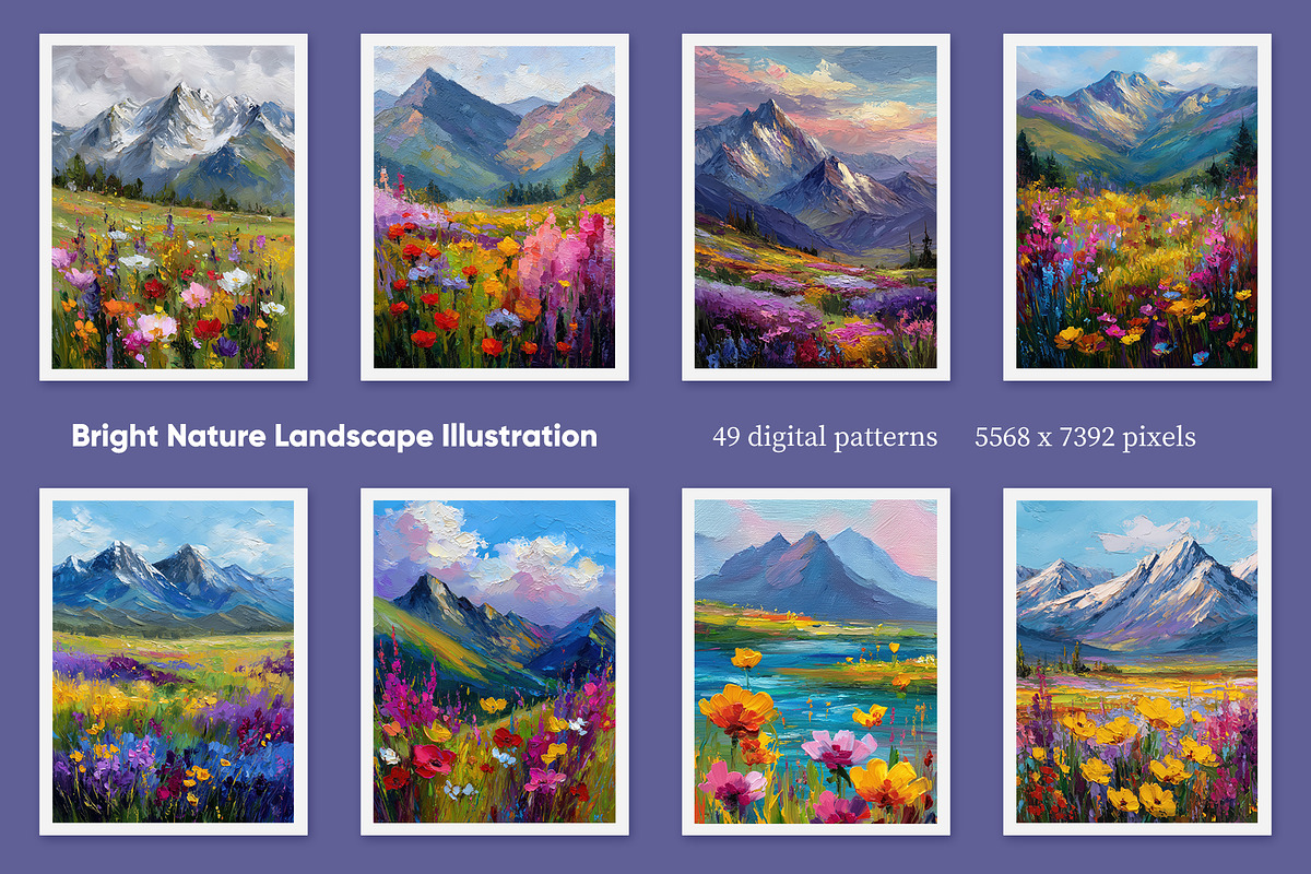 Bright Nature Landscape Illustration, a Decorative Illustration by Housui Patterns (Photo 3 of 12)