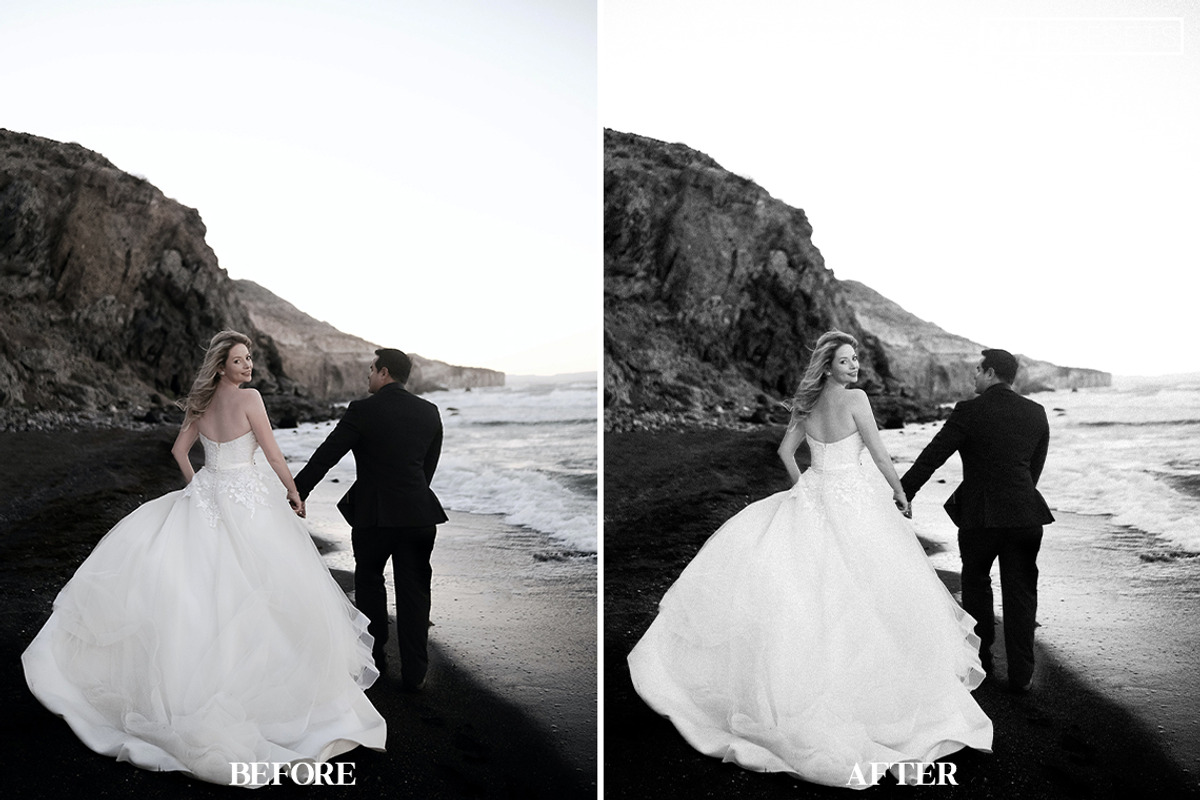 10 B&W Wedding Lightroom Presets, a Preset Add-On by MaPresets (Photo 7 of 18)