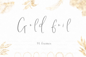 Gold Foil Geometric Polygonal Frames