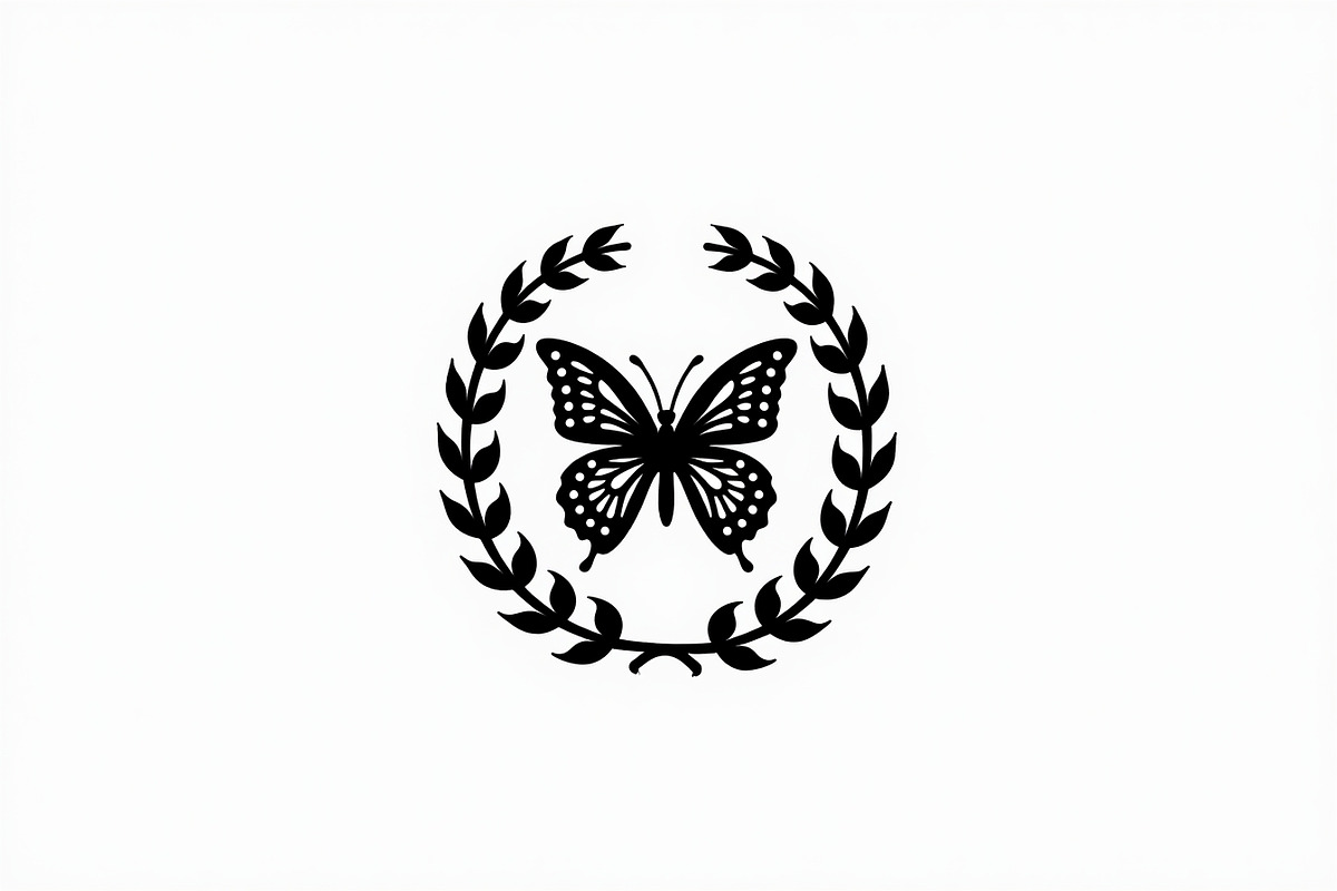 Rose Butterfly Wreath Silhouette —, an Illustration by Amazin_art (Photo 8 of 25)