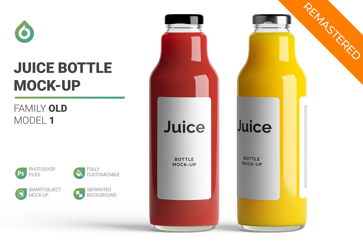Juice Bottle Mock-Up, a Packaging Mockup by AY Mock-Ups (Photo 1 of 11)