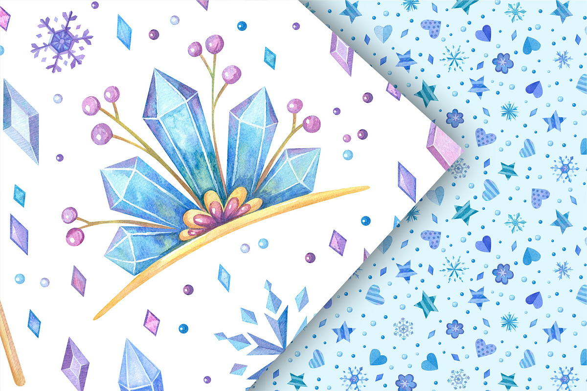 Frozen Tale – Seamless Patterns, a Pattern Graphic by Valin Malin (Photo 3 of 8)