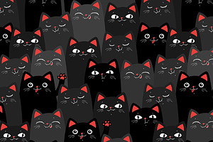 Black and grey Cats pattern