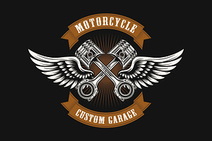 Motorcycle club emblem design, a Branding & Logo Template by zdson