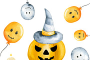 Watercolor Halloween Clipart, an Illustration by Natalya_Mona_Art (Thumbnail 8 of 10)