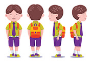 Cute Kids Boy Student Vector Pack, an Object Graphic by MEDZ (Thumbnail 9 of 13)