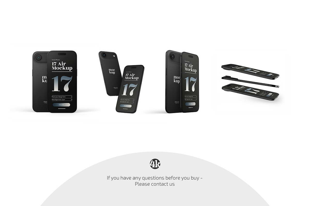 iPhone 17 Air Mockup Set, an iPhone Mockup by Country4k (Photo 4 of 4)
