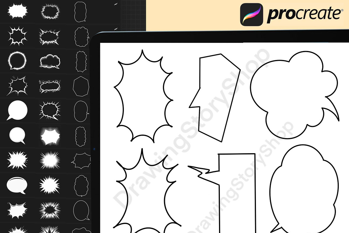 300 Procreate Manga Comic Brush Set, a Brush Add-On by DrawingStoryShop (Photo 2 of 7)