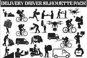 Delivery Driver Silhouette Pack, an Illustration by Amazin_art (Thumbnail 1 of 26)