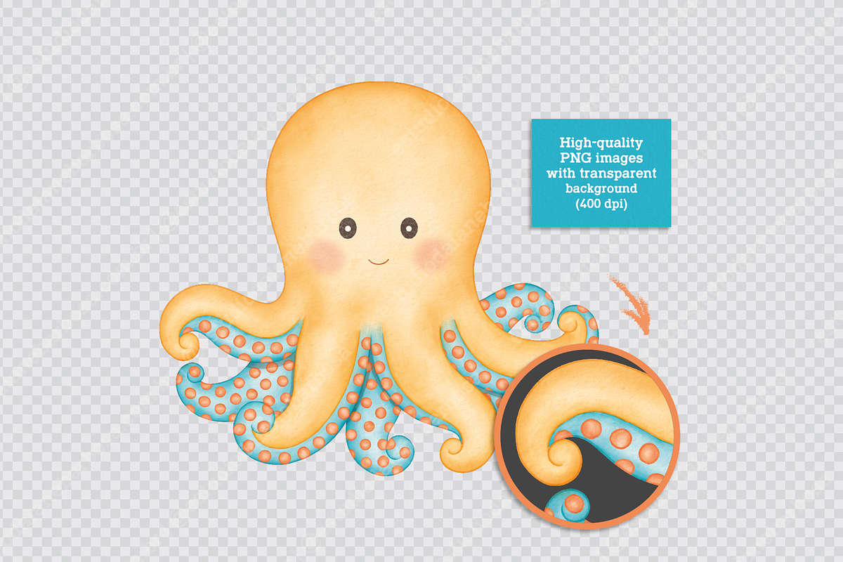 Under the Sea - Cliparts Set, an Illustration by Estudio Daiane Barbosa (Photo 8 of 10)