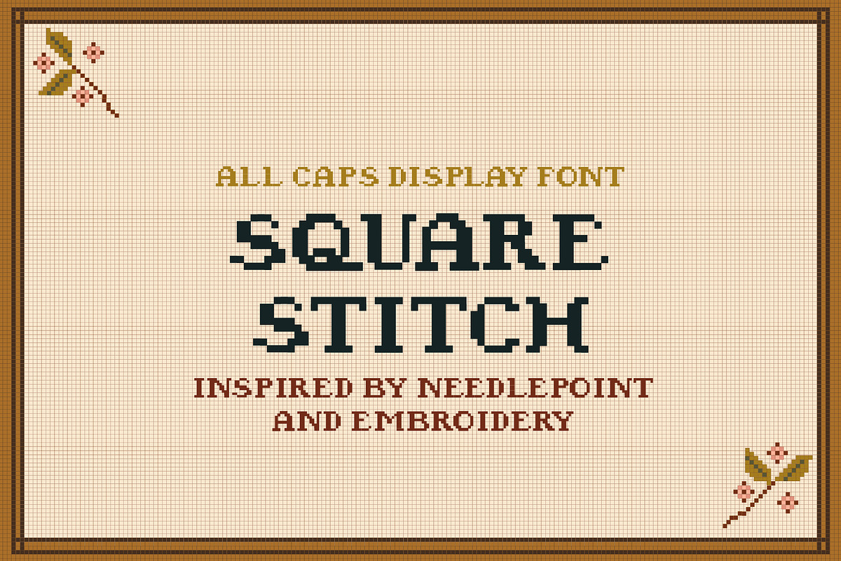SQUARESTITCH by Natasha Reddy, a Serif Font by Natasha Reddy Studio (Photo 1 of 4)