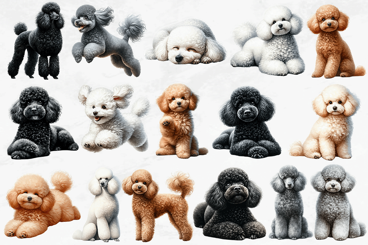 Poodle Clipart Bundle, an Animal Illustration by Bijou Bay (Photo 3 of 4)