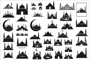Beautiful Ramadan mosque silhouette, an Illustration by Amazin_art
